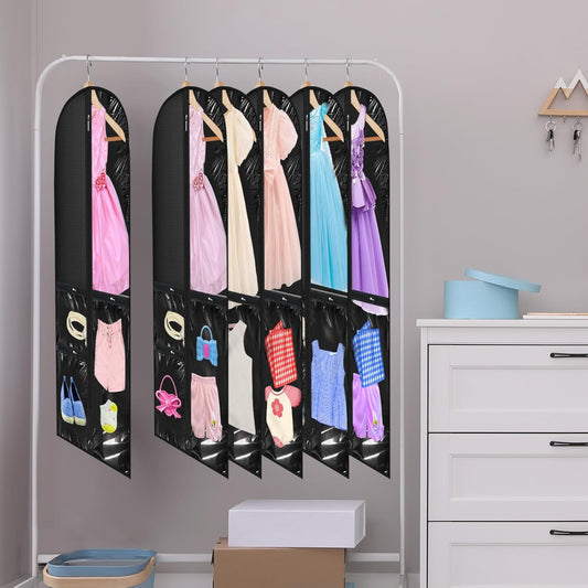 Dans- en Kostuum Hoes Set – 5-Pack met Transparante Hoezen & Vouwlus (1 Kopen, Krijg 1 GRATIS)