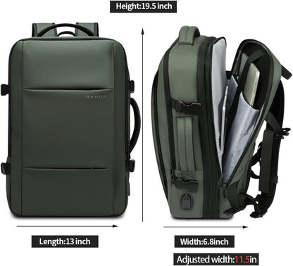 Uitbreidbare 26–45L Waterdichte Reisrugzak met Laptopvak & Zijhandvat