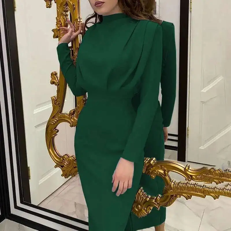 Bodycon Midi Jurk met Turtleneck – Valeria