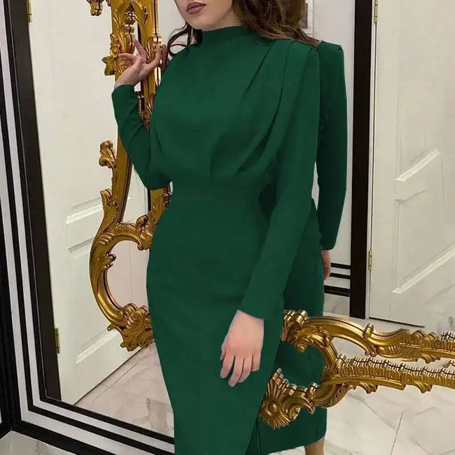 Bodycon Midi Jurk met Turtleneck – Valeria