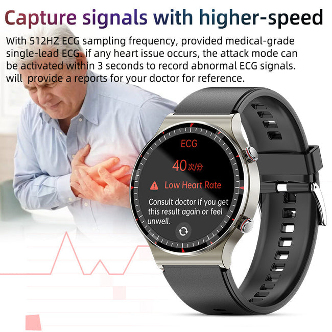 EKG Smartwatch met bloedzuurstof- en hartslagsensor – CardioTrack