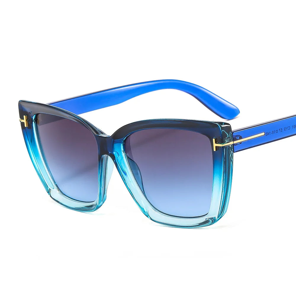 Stijlvolle Cat-Eye zonnebril met UV-bescherming en verloop - VueLuxe