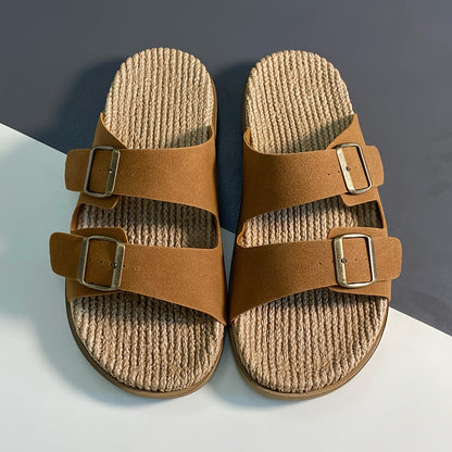 Stijlvolle heren zomer-slippers met verstelbare banden - GripStep
