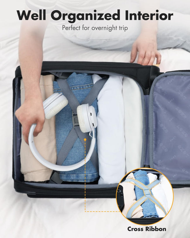 Luchthaven-Goedgekeurde Handbagage Trolley met Spinnerwielen & Laptopvak