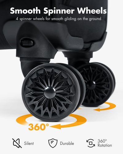 Luchthaven-Goedgekeurde Handbagage Trolley met Spinnerwielen & Laptopvak