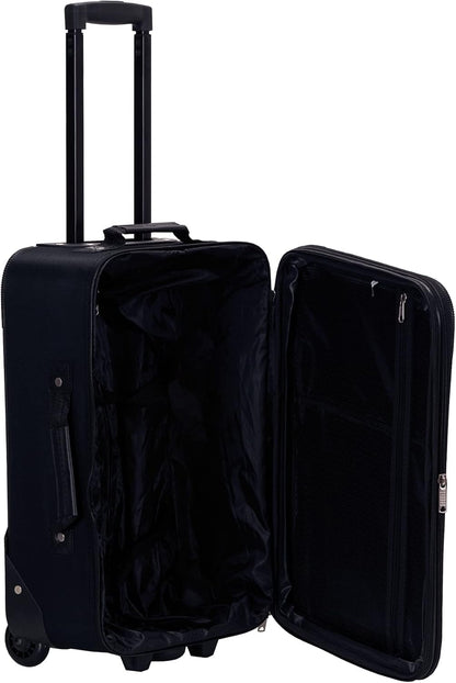 2-delige Zachte Koffer Set met Handbagage Tas & Soepele Wielen