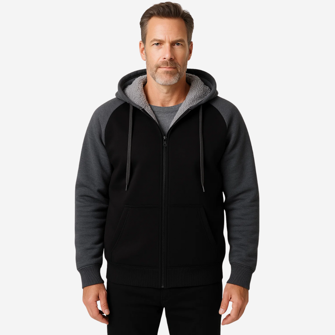 Gevoerde Heren Hoodie met Sherpa-fleece – Niels