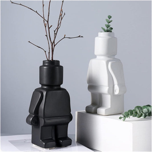 Robot Bloempotten van Keramiek - BrickBotanica