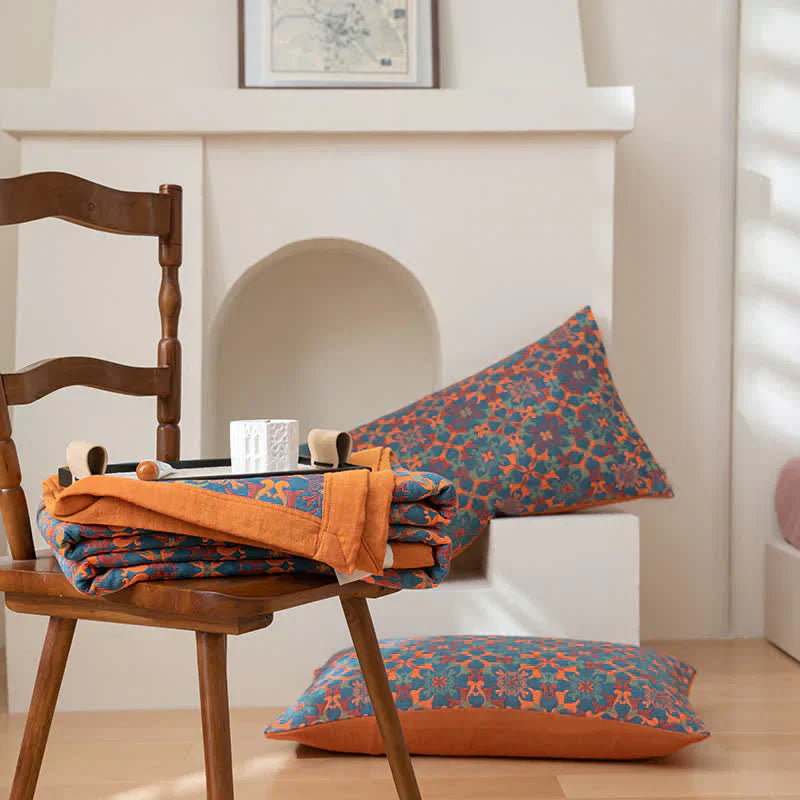 Katoenen Quilt met Blauw Patroon - Florencia