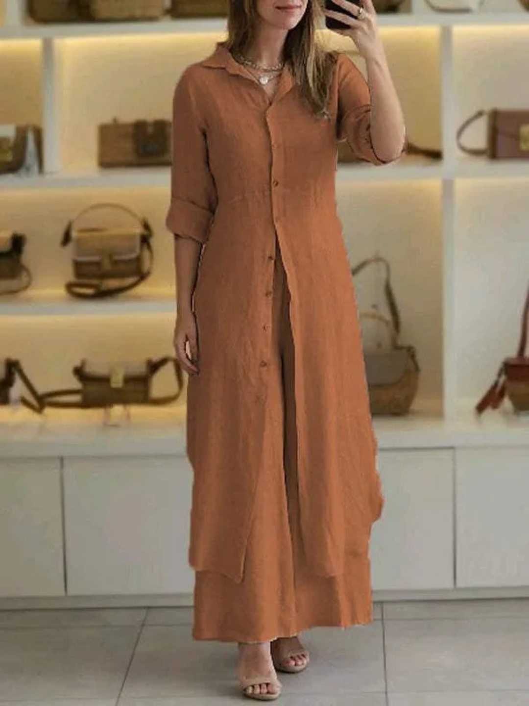Tweedelig dames zomerset van linnen - Amaya
