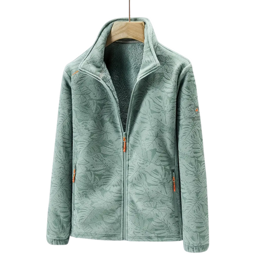 Dames Outdoor Fleecejack winddicht met plantenprint – Marit