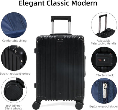 Aluminium Frame Handbagagekoffer met TSA-slot & Stille Wielen