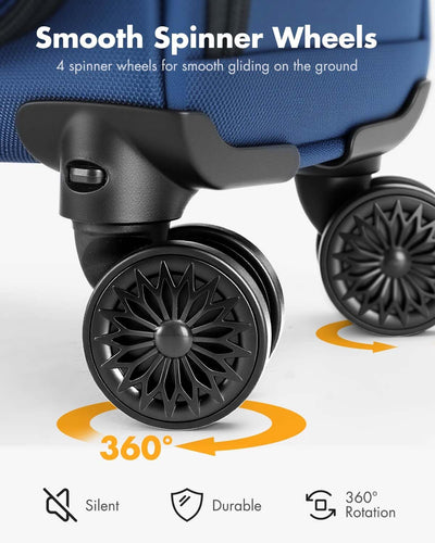 Luchthaven-Goedgekeurde Handbagage Trolley met Spinnerwielen & Laptopvak