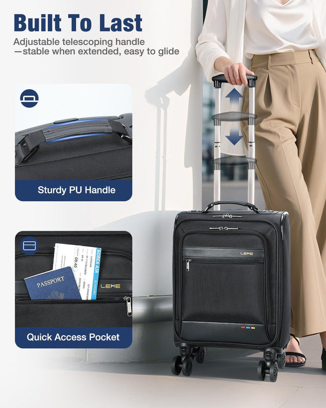 Zachte Uitbreidbare Handbagage Koffer met Wieltjes – Lichtgewicht & Luchtvaartgoedgekeurd