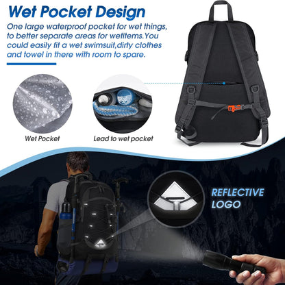 40L Waterdichte Wandel- & Kampeerrugzak – Lichtgewicht & Opvouwbaar – 1+1 GRATIS