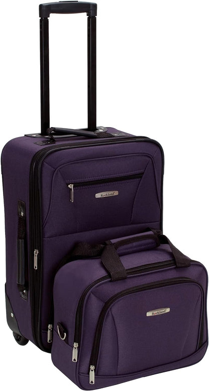 2-delige Zachte Koffer Set met Handbagage Tas & Soepele Wielen
