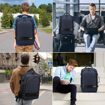 Uitbreidbare 45L–55L waterbestendige reiserugzak met 18" laptopvak