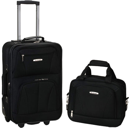 2-delige Zachte Koffer Set met Handbagage Tas & Soepele Wielen