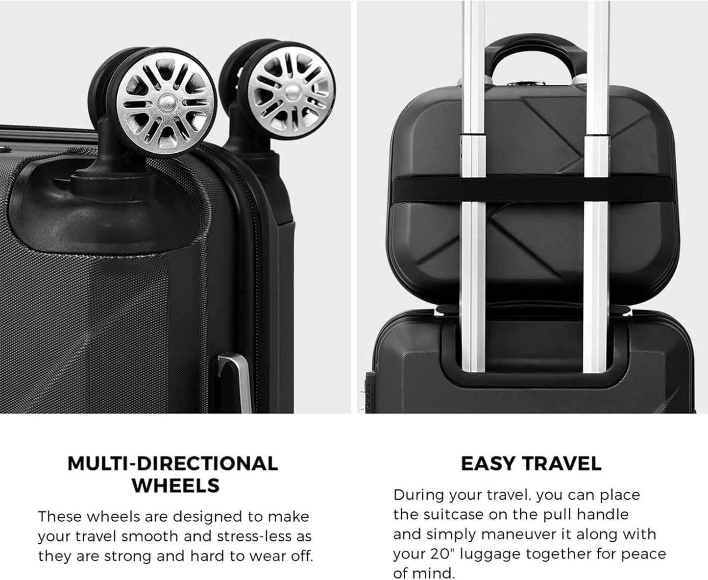 2-delige ABS Harde Koffer Set met TSA-slot & 360° Draaiwielen