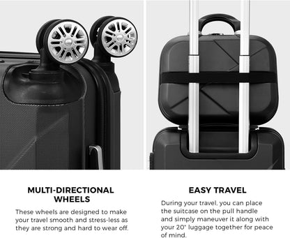 2-delige ABS Harde Koffer Set met TSA-slot & 360° Draaiwielen