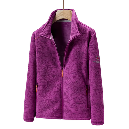 Dames Outdoor Fleecejack winddicht met plantenprint – Marit