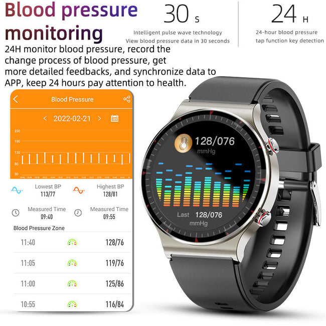 EKG Smartwatch met bloedzuurstof- en hartslagsensor – CardioTrack
