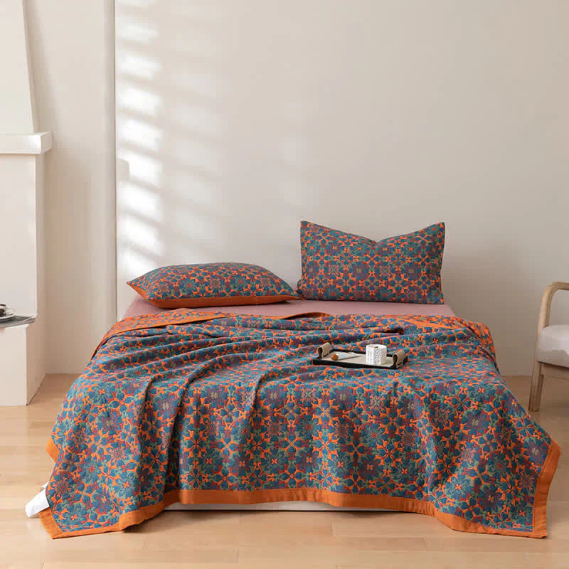 Katoenen Quilt met Blauw Patroon - Florencia