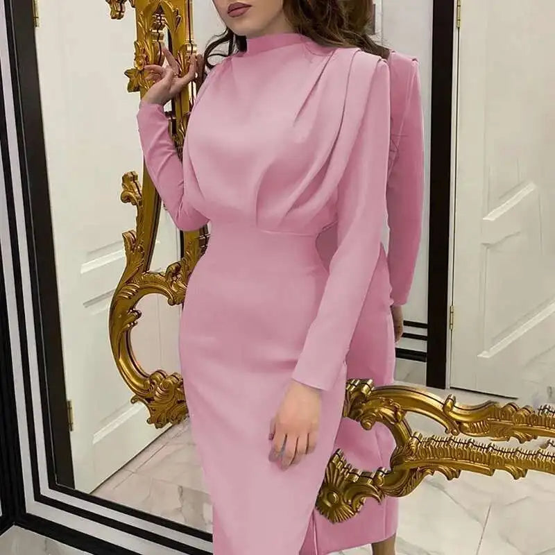 Bodycon Midi Jurk met Turtleneck – Valeria