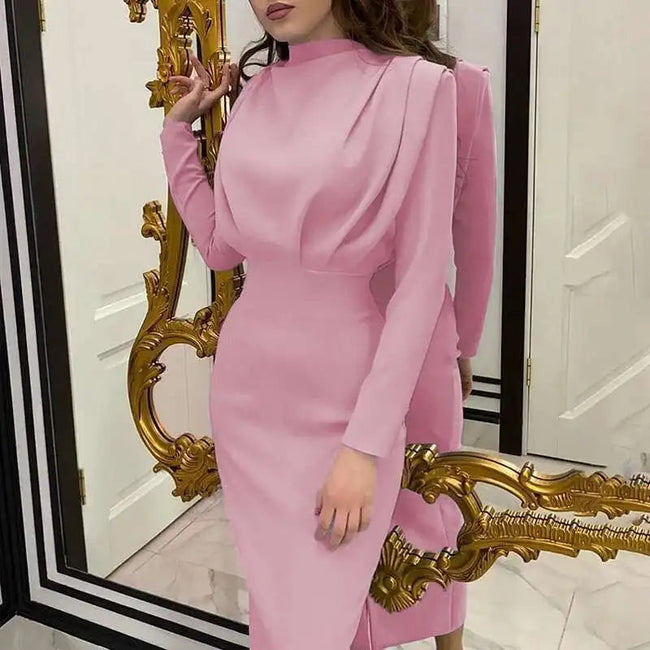 Bodycon Midi Jurk met Turtleneck – Valeria