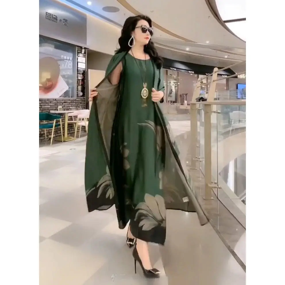 Maxi Jurk met rechte snit en lange mouwen – Yara