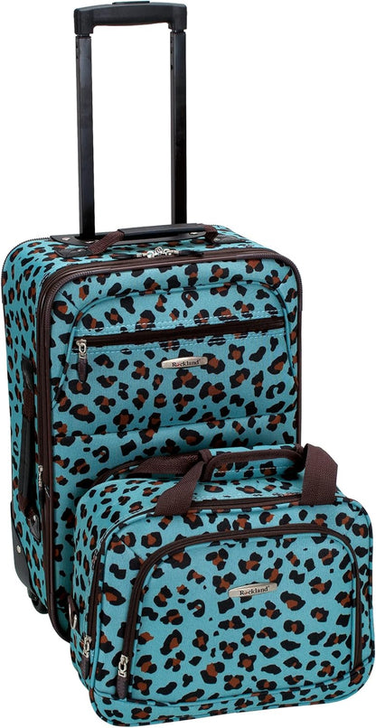 2-delige Zachte Koffer Set met Handbagage Tas & Soepele Wielen