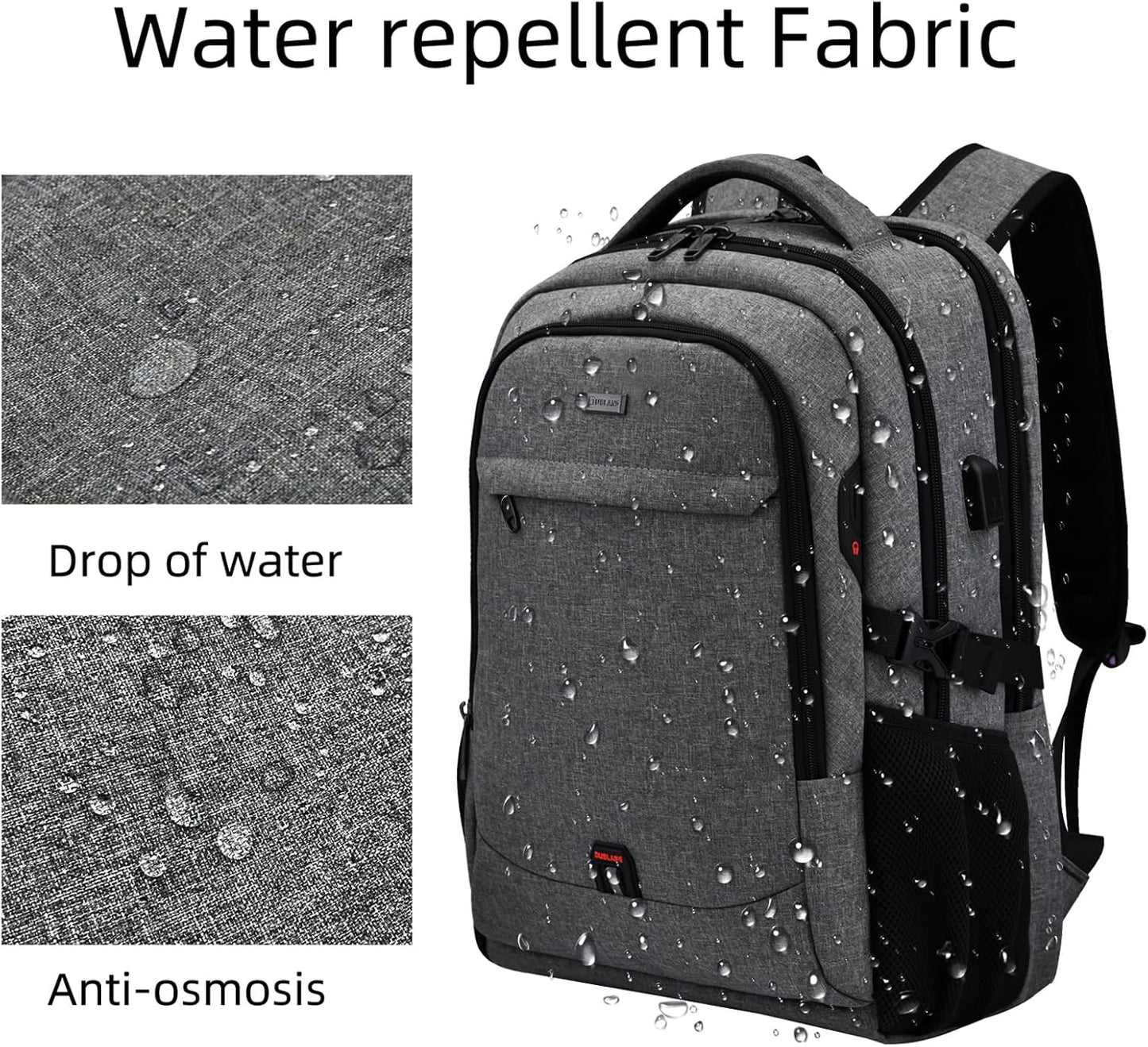 Waterdichte Reis Laptoprugzak met USB-poort & Georganiseerde Opslag