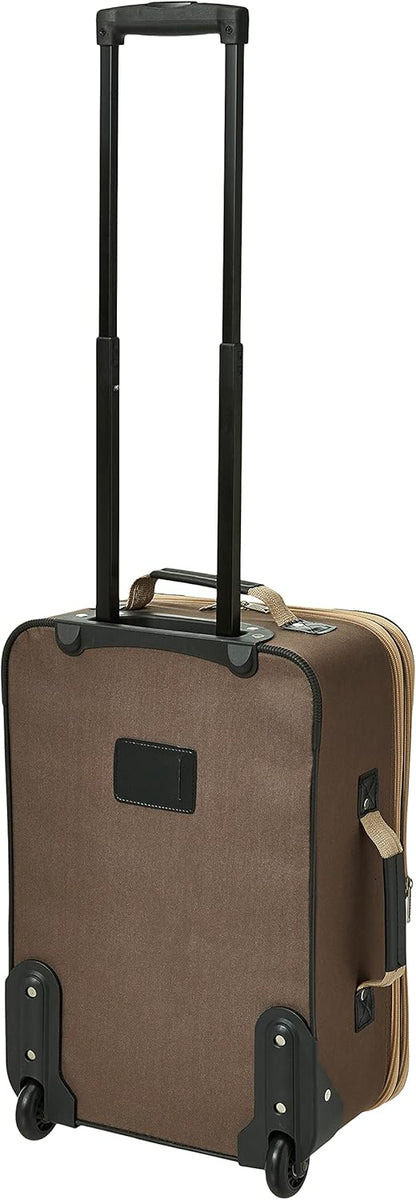 2-delige Zachte Koffer Set met Handbagage Tas & Soepele Wielen
