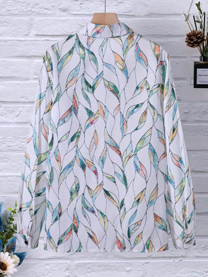 Trendy damesblouse met abstract patroon en knoopsluiting - Marlene