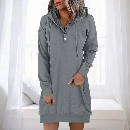 Minimalistische Lange Dames Hoodie – Valeria