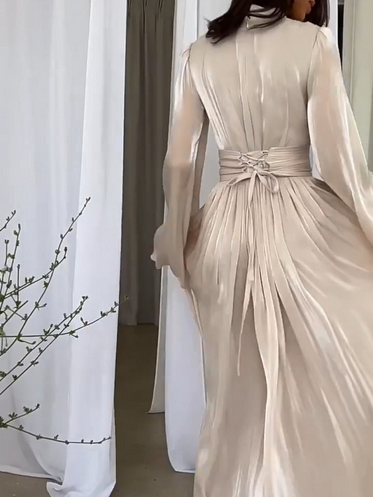 Fantasierijke Maxi Jurk met Vloeiende Snit - Valentina