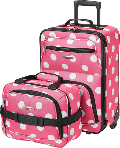 2-delige Zachte Koffer Set met Handbagage Tas & Soepele Wielen