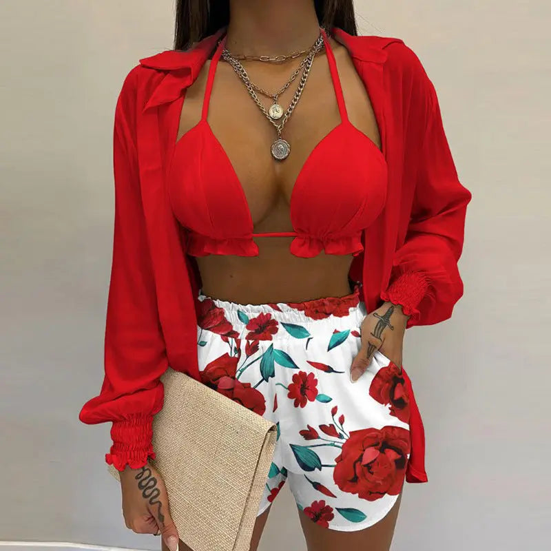 Stijlvolle 3-delige zomeroutfit voor strand en zwembad - TropenGlow