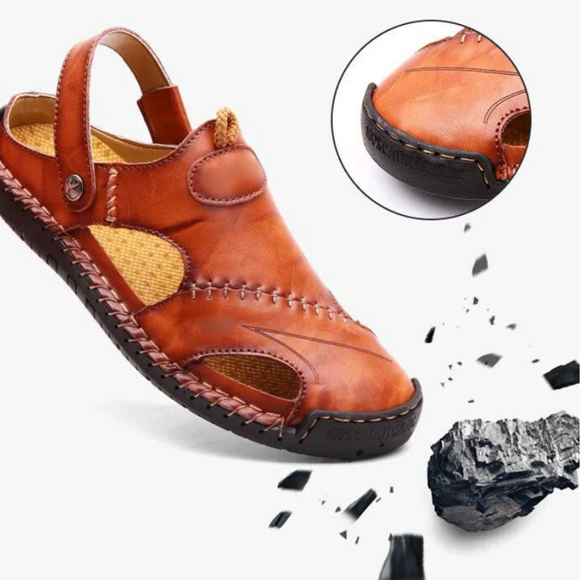 Orthopedische Leren Herensandalen – Marco