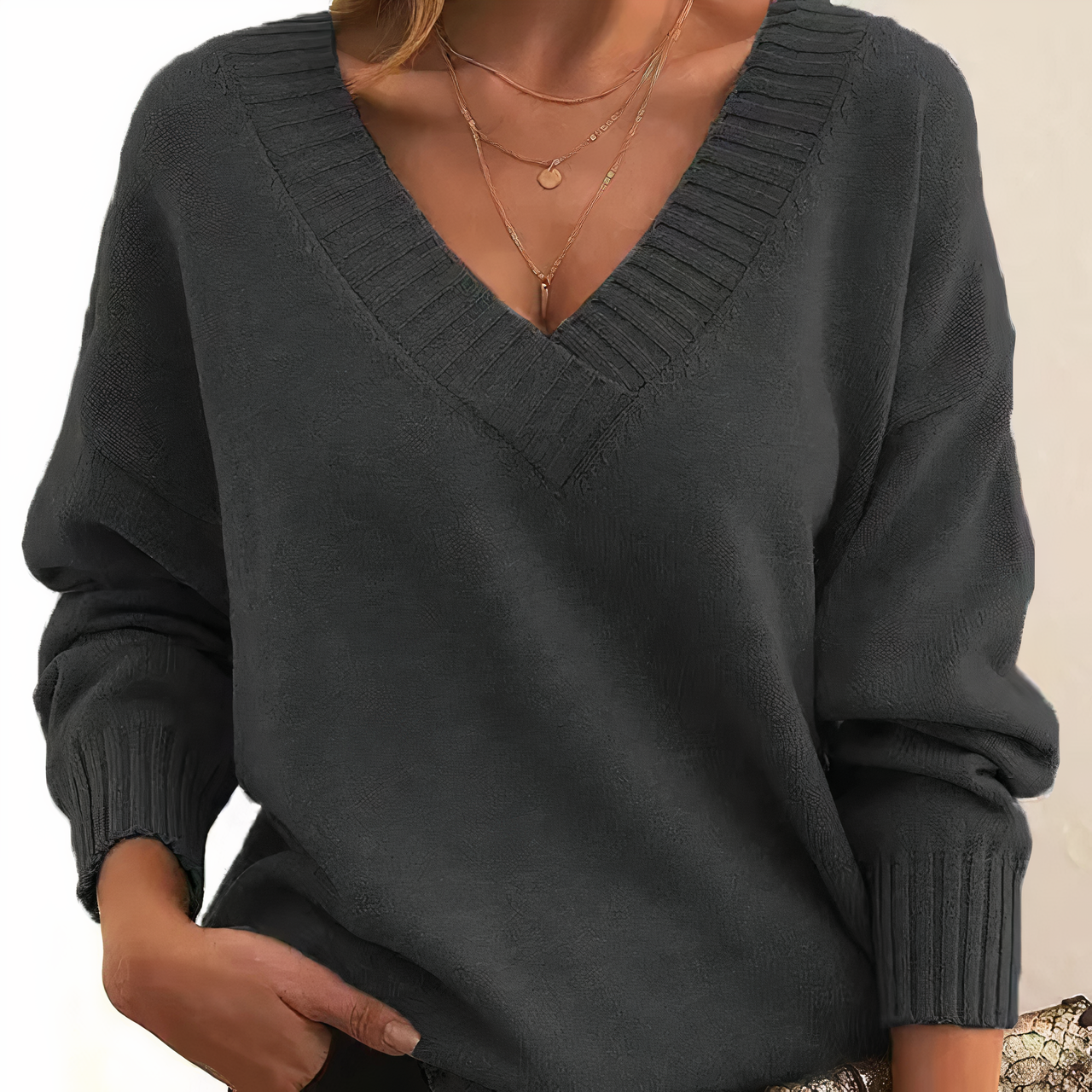 Kasjmier Dames Trui met V-hals – Amira