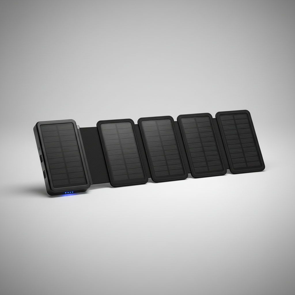 Aufklappbare Solarpowerbank Kunststoff - SunFoldar
