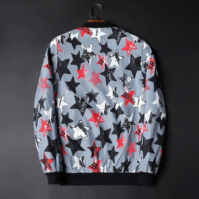 Heren Bomberjack met Abstracte Print - Enzo