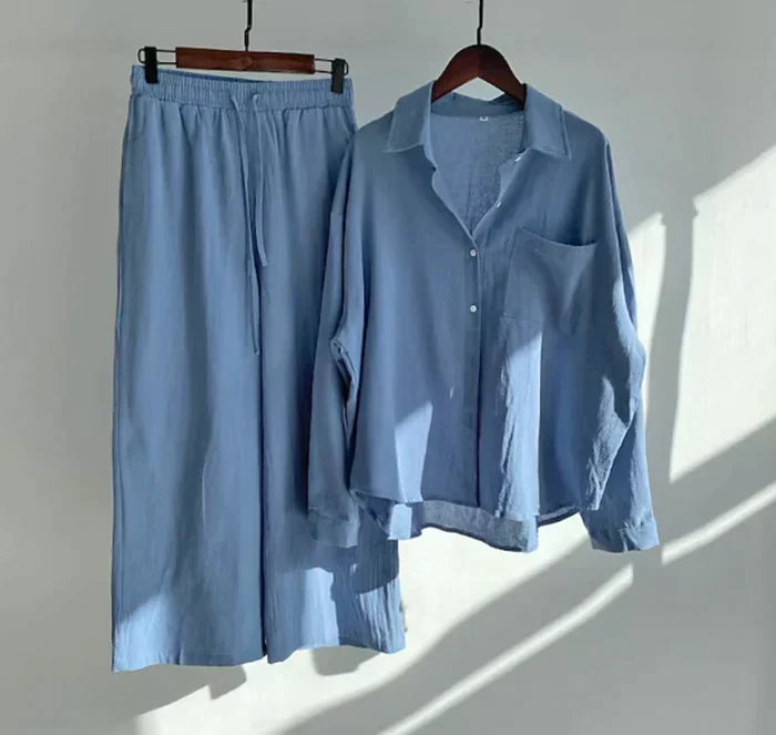 Luchtige tweedelige zomeroutfit van linnen – Geneve