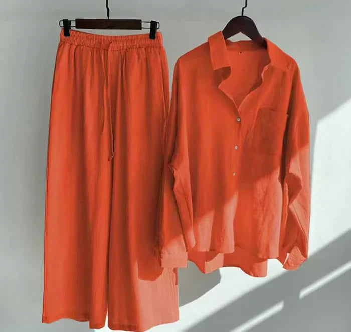 Luchtige tweedelige zomeroutfit van linnen – Geneve