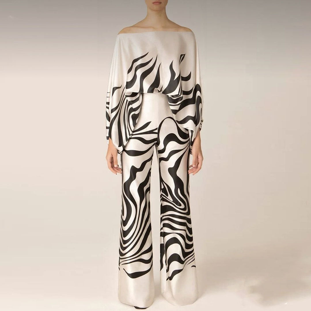 Tweedelige Dames set met print & losse pasvorm – Valeria