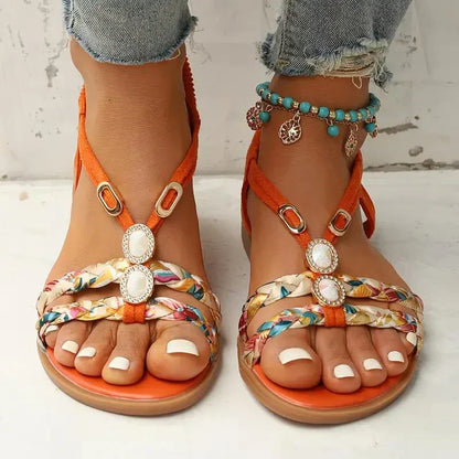 Boho Kralen Slip-On Zomersandalen – Amira