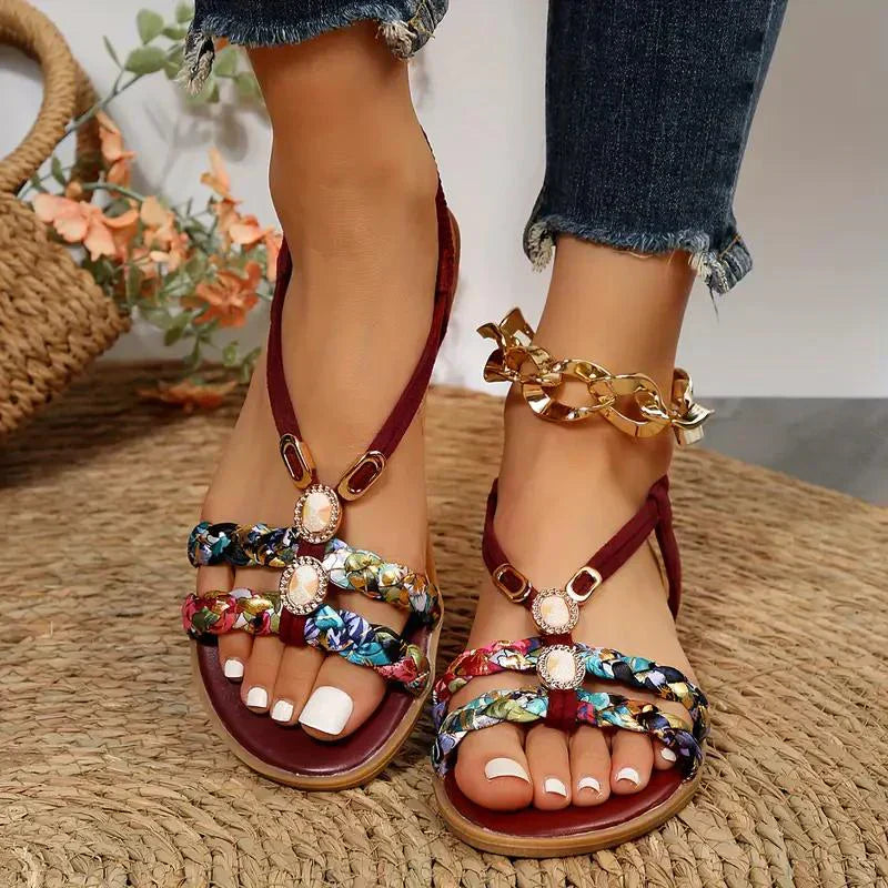 Boho Kralen Slip-On Zomersandalen – Amira