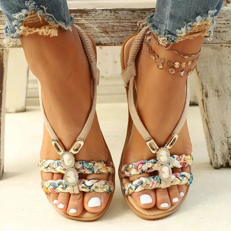Boho Kralen Slip-On Zomersandalen – Amira
