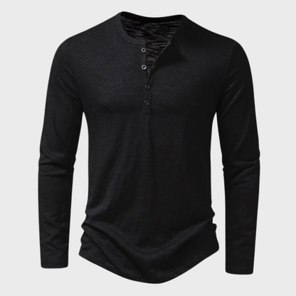 Heren Henley Shirt met Lange Mouwen – Einar