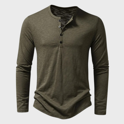 Heren Henley Shirt met Lange Mouwen – Einar